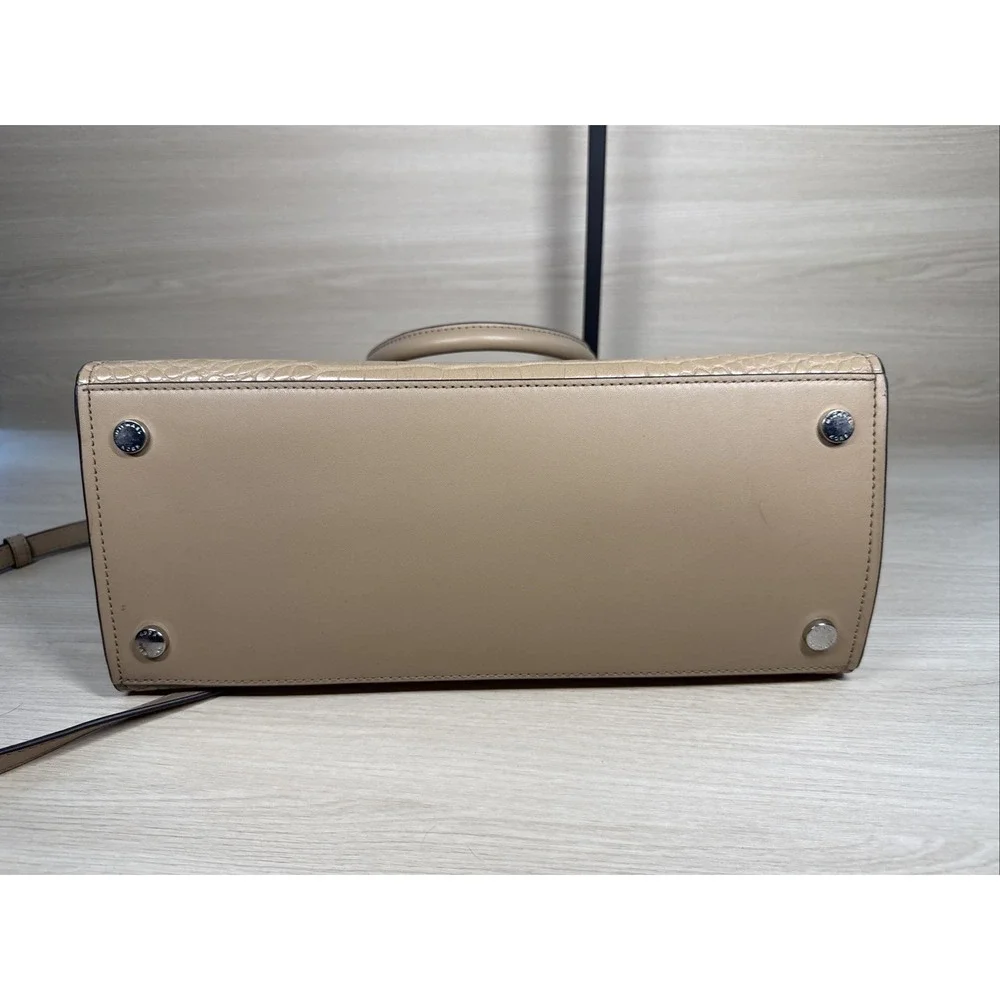 MICHAEL KORS HAMILTON MEDIUM‎ SATCHEL SHOULDER CROSSBODY BAG ALLIGATOR BEIGE